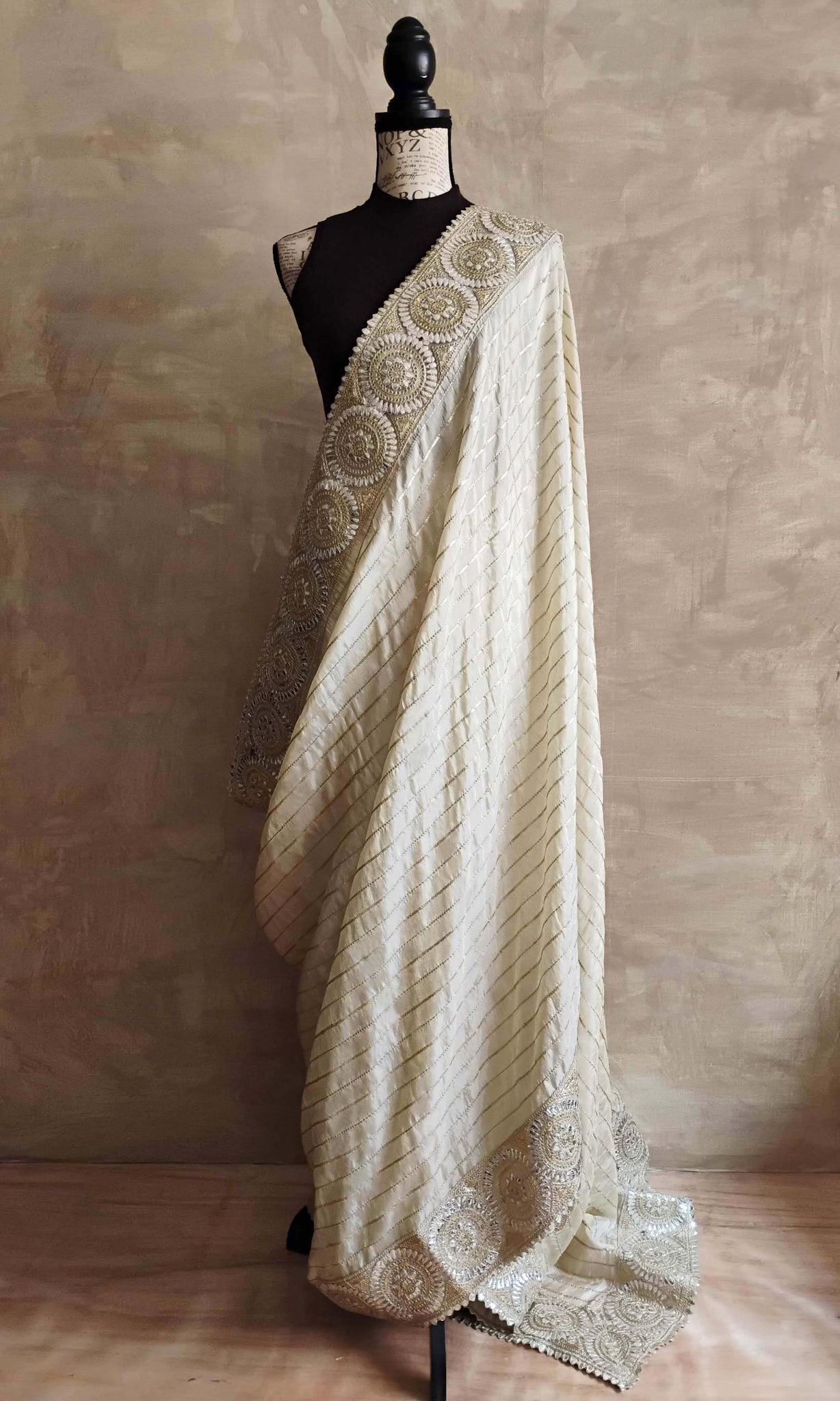 a30 Kezia Sari I Soft Tissue With Fine Sequin Work & Gota Patti Border | Ready To Ship