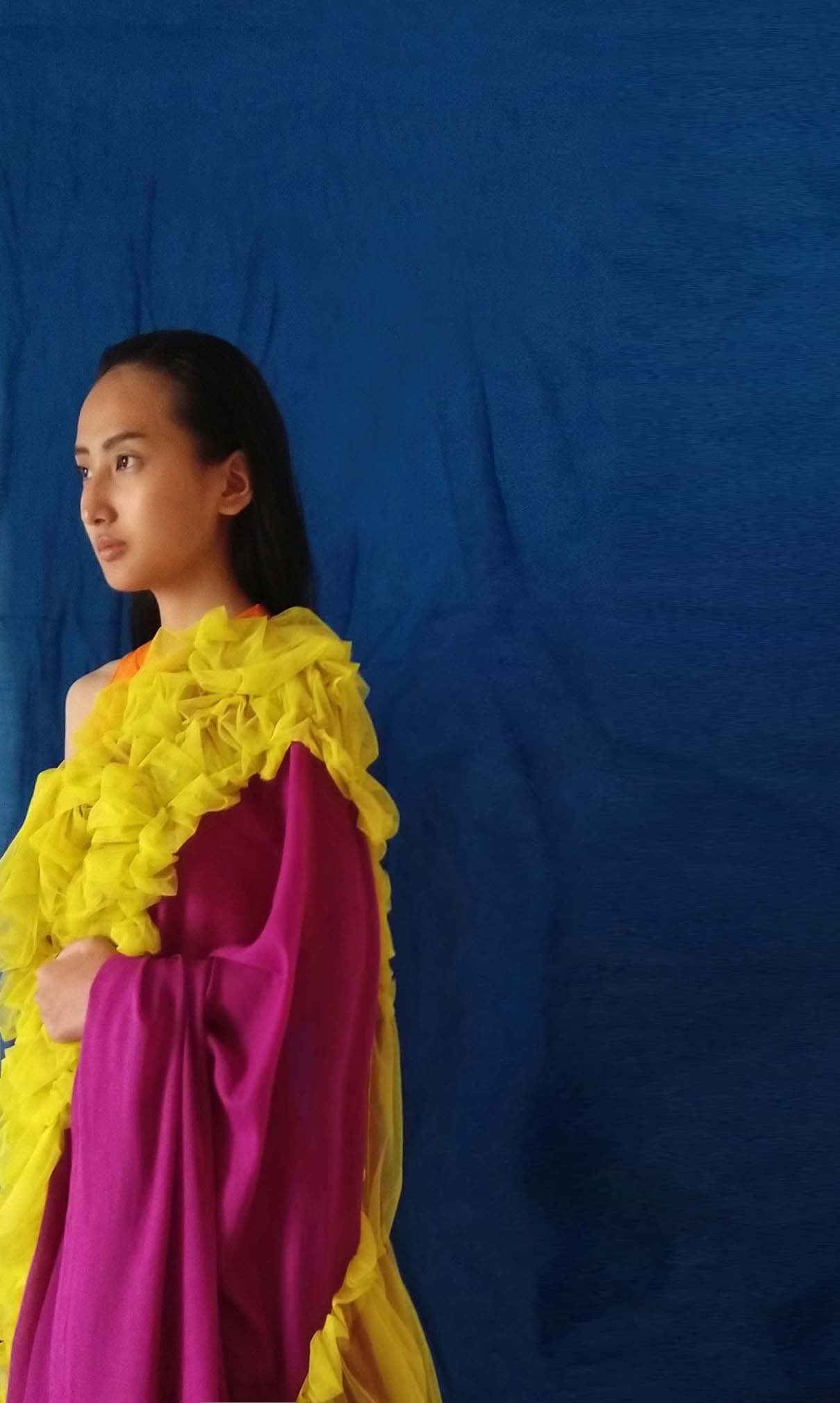 e78 Puckered Sari | Soft Tulle On Fine Count Soft Cotton