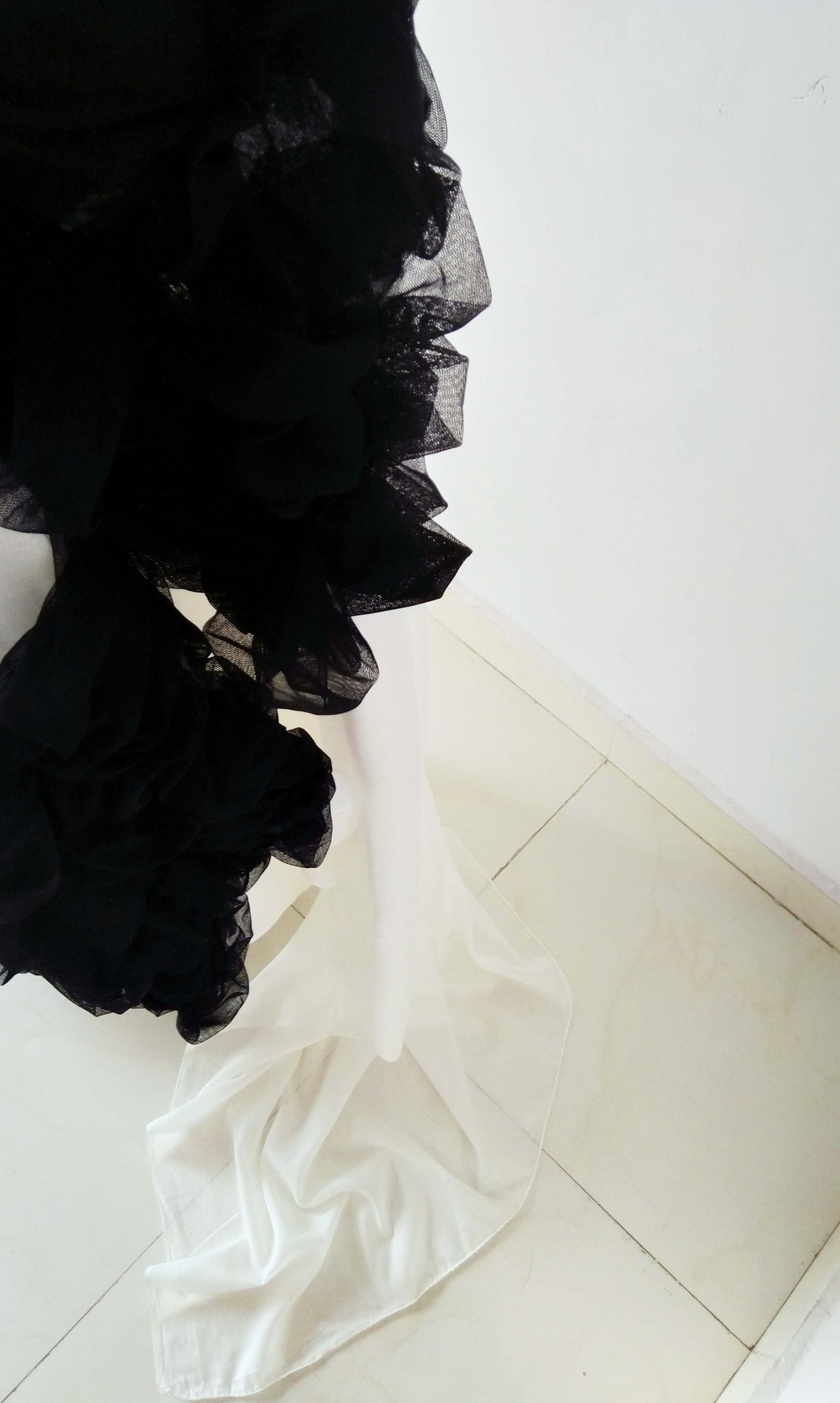 e12 Overcast Volume Sari | Soft Tulle On Fine Count Soft Cotton | Ready To Ship