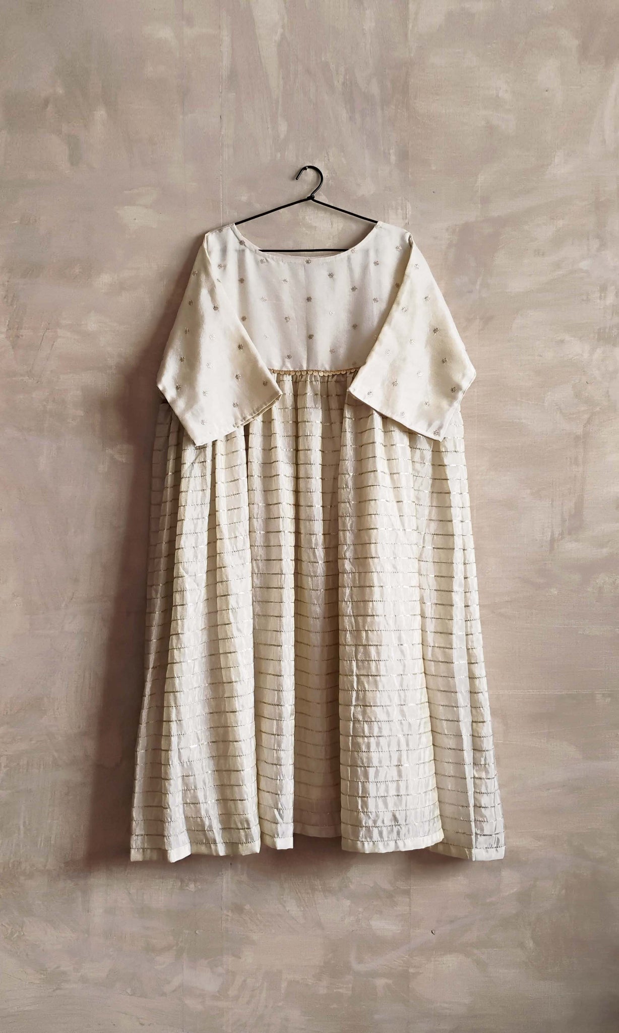 a71 Flared Kurta | Soft Tissue With Detailing | Soft Cotton Mulmul Lining | Size Free | Ready To Ship