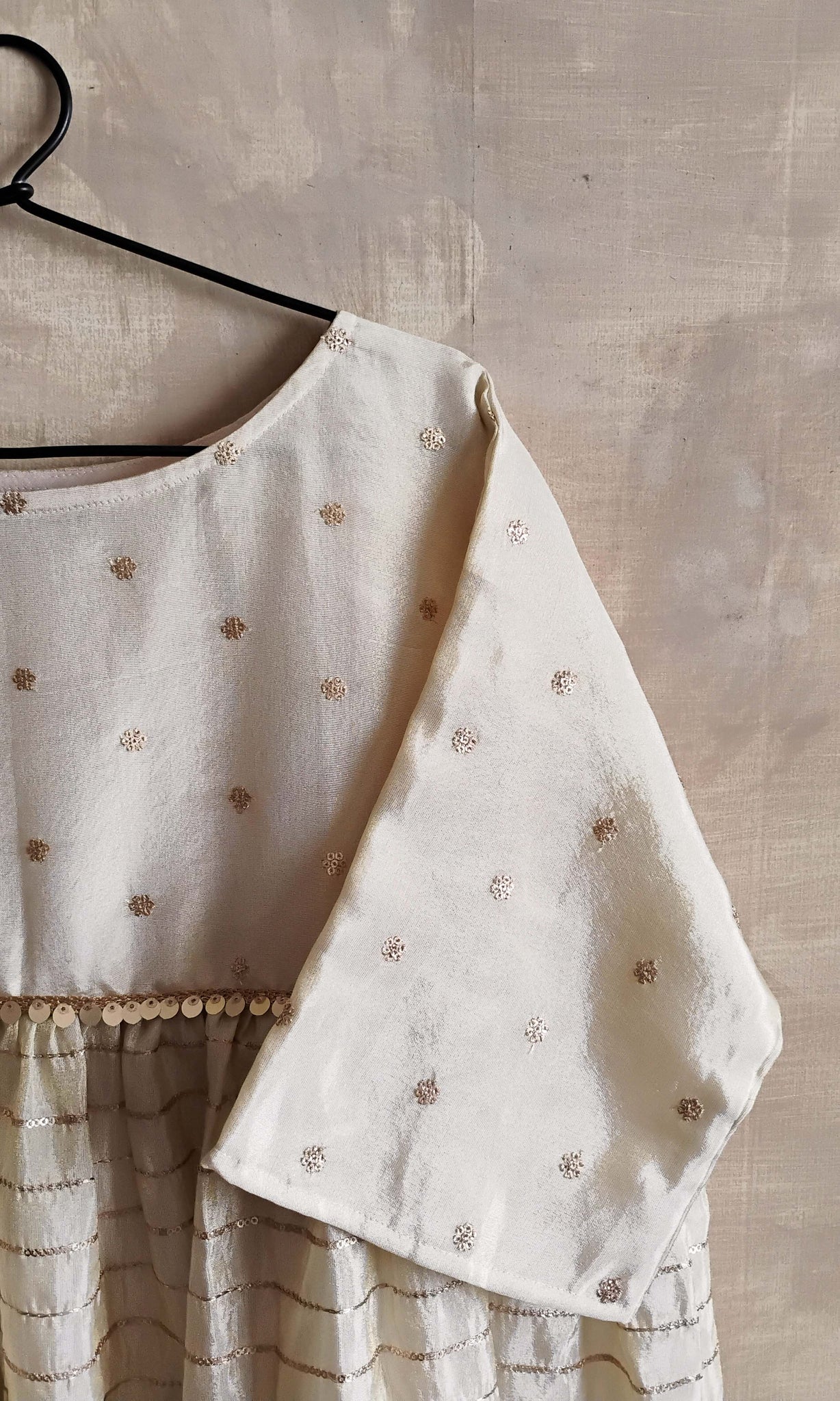 a71 Flared Kurta | Soft Tissue With Detailing | Soft Cotton Mulmul Lining | Size Free | Ready To Ship