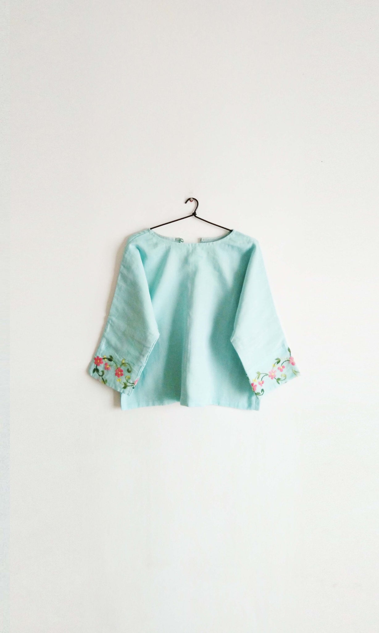u87 Hand Embroidered Soft Cotton Blouse | Relaxed Fit | Free Size | Ready To Ship
