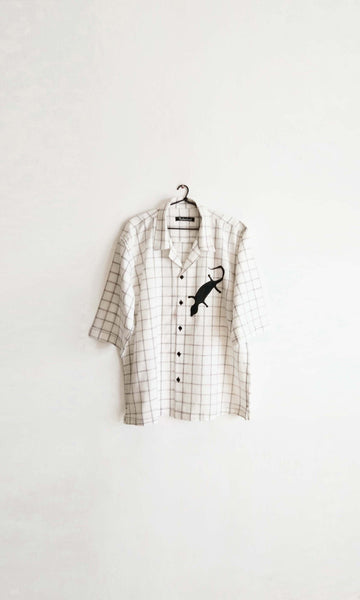 c68 Slouch Shirt With Cuban Collar | Hand Woven Cotton | For Women & Men | Sizes : Small, Medium & Large | Click To Find Size Chart