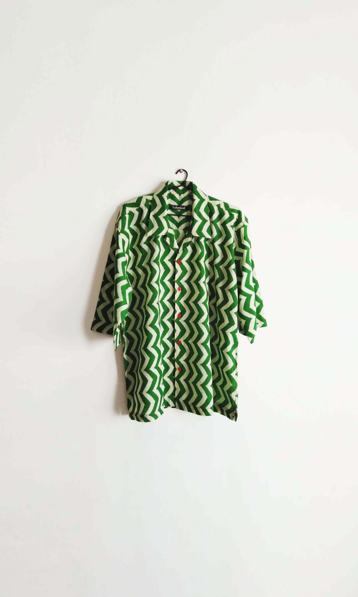 u86 Slouch Shirt With Cuban Collar | Screen Printed Cotton | For Women & Men | Sizes : Small, Medium & Large | Click To Find Size Chart | Ready To Ship