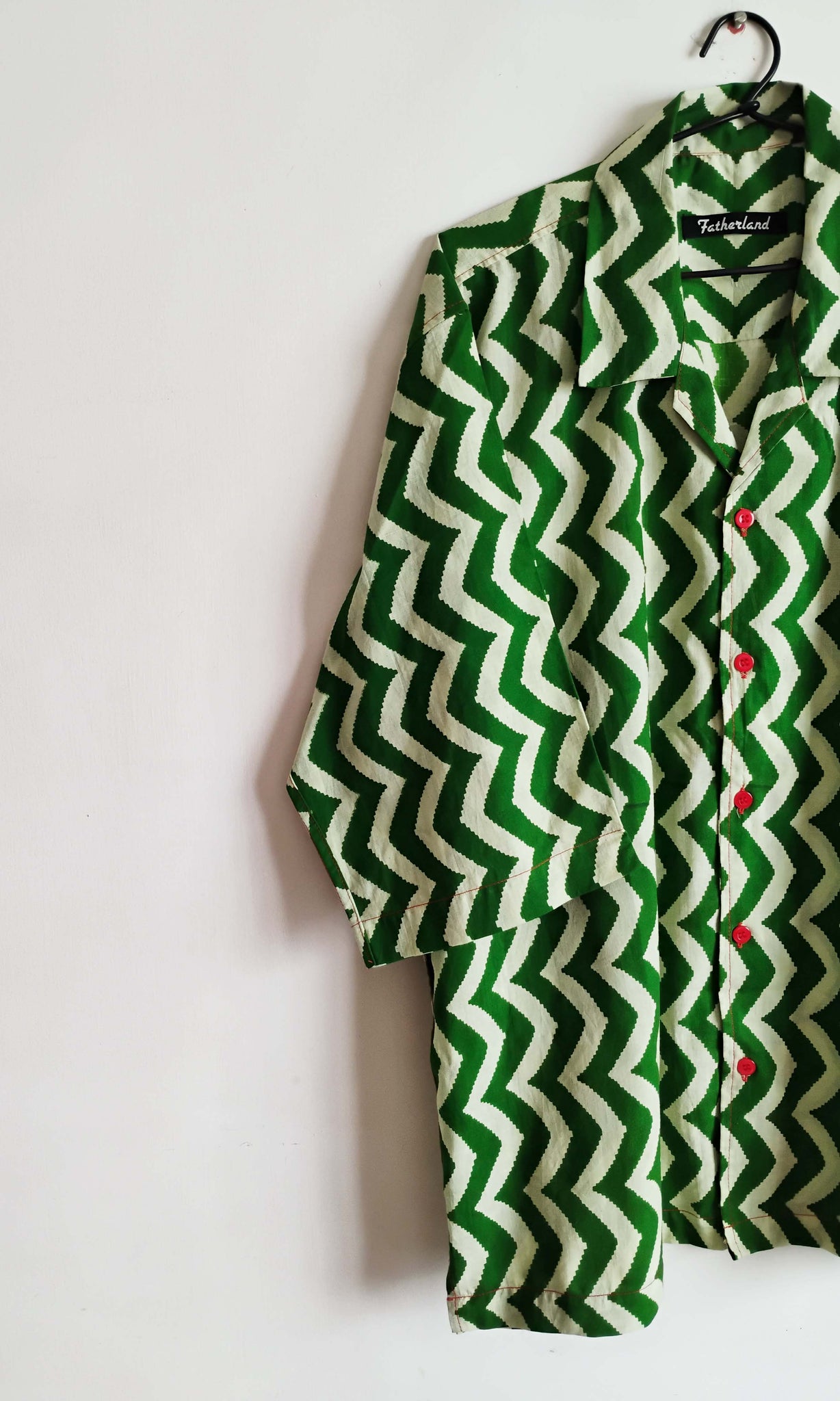 u86 Slouch Shirt With Cuban Collar | Screen Printed Cotton | For Women & Men | Sizes : Small, Medium & Large | Click To Find Size Chart | Ready To Ship