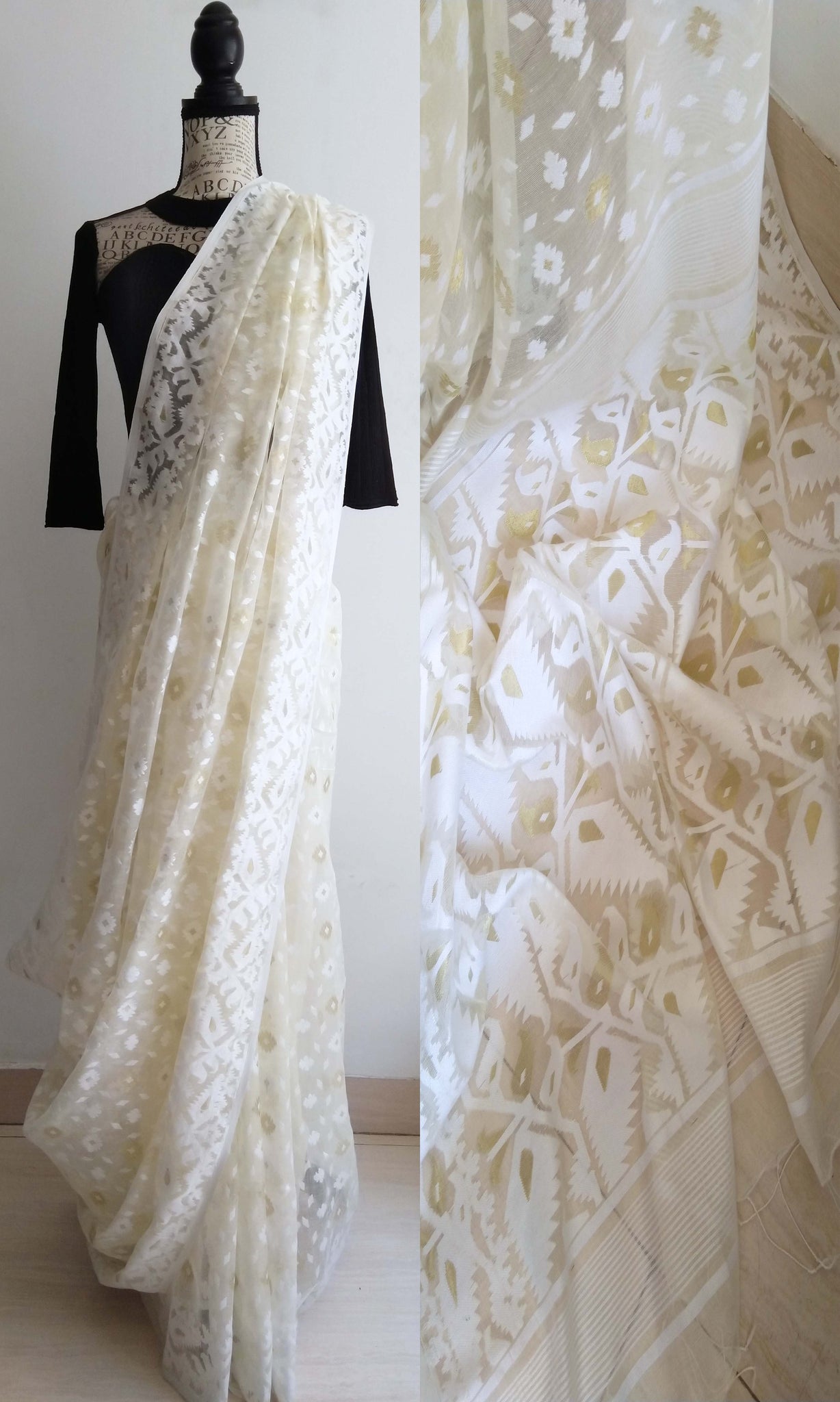 s22 Meena Buti Jacquard Sari I Soft Silk-By-Cotton